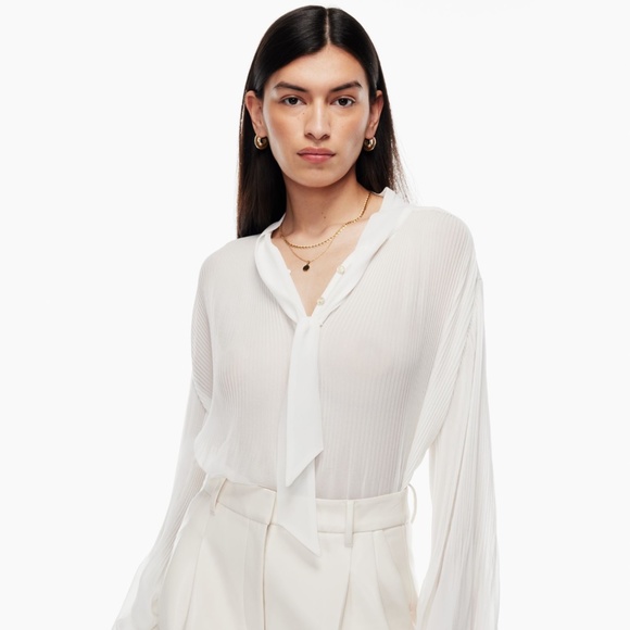 Aritzia Wilfred⎜BARBARA BLOUSE⎜LIGHT BIRCH - Picture 2 of 16